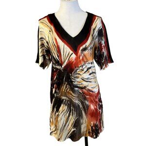 Roberto Verino Shift Tunic Dress 8 US EUR 40 UK 12 Silk Short Sleeve